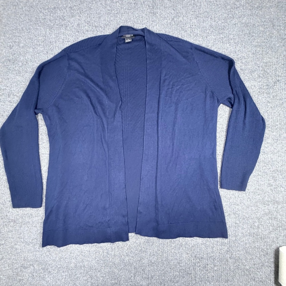 Liz Claiborne Woman Navy Blue Open Front Cardigan Sweater Plus Size 1X